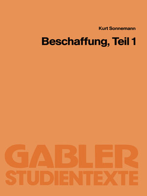 cover image of Beschaffung, Teil 1